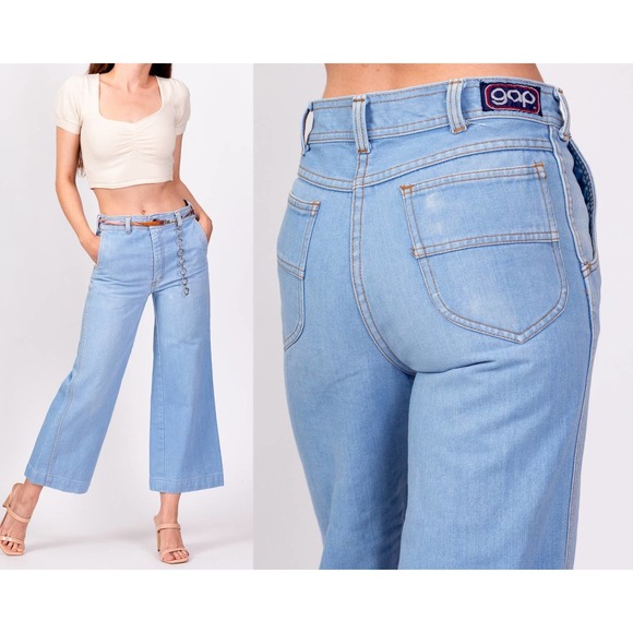 70s Gap‎ Light Wash Flared Jeans - Petite Extra SmallVintage High Waisted